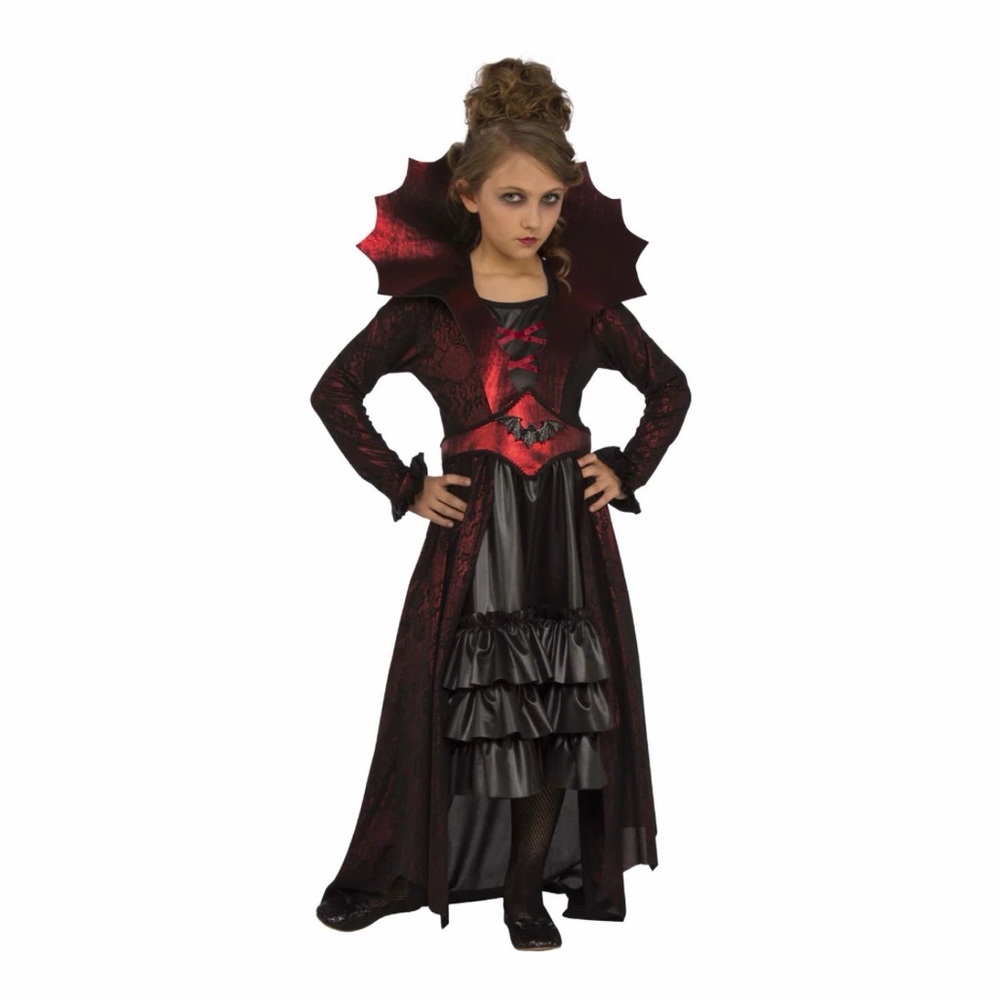 Kid’s Victorian Vampire Costume Red and Black New